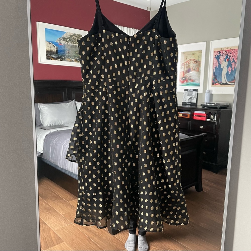 Banana Republic Black Gold Dress Size 4 - Picture 3 of 6